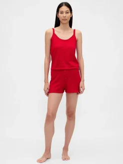 Lightweight CashSoft Pointelle Heart PJ Tank Top