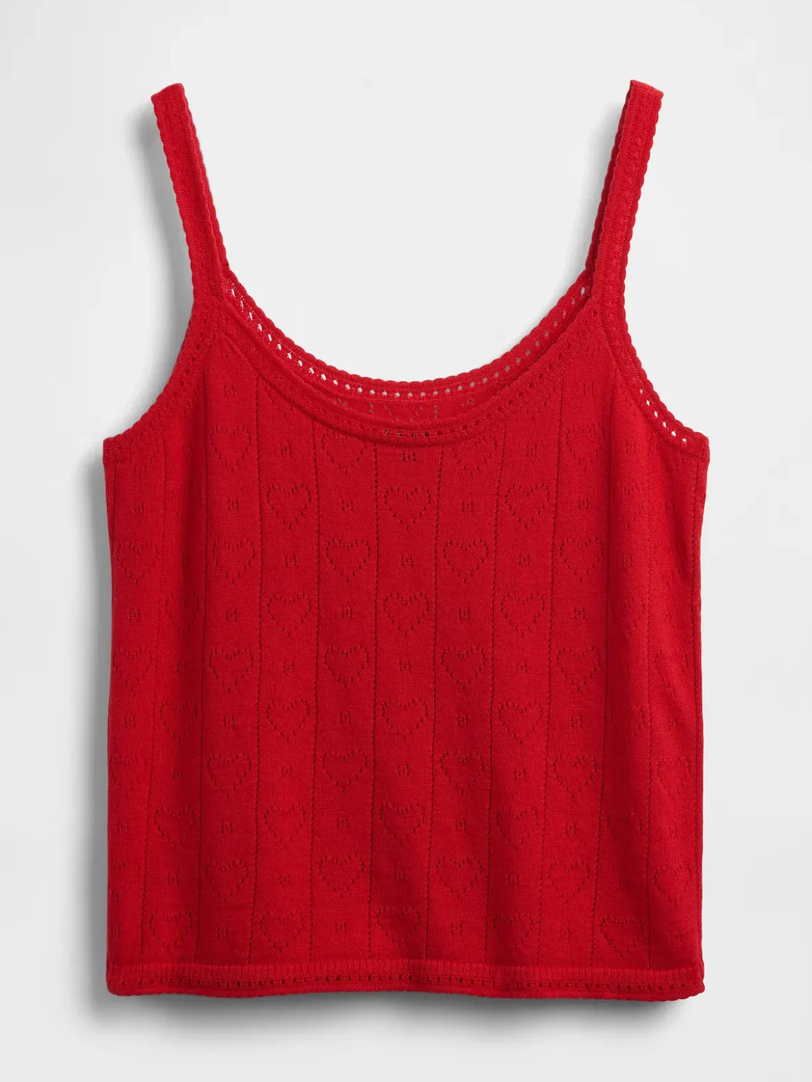 Lightweight CashSoft Pointelle Heart PJ Tank Top