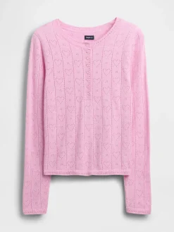 Lightweight CashSoft Pointelle Heart PJ Top