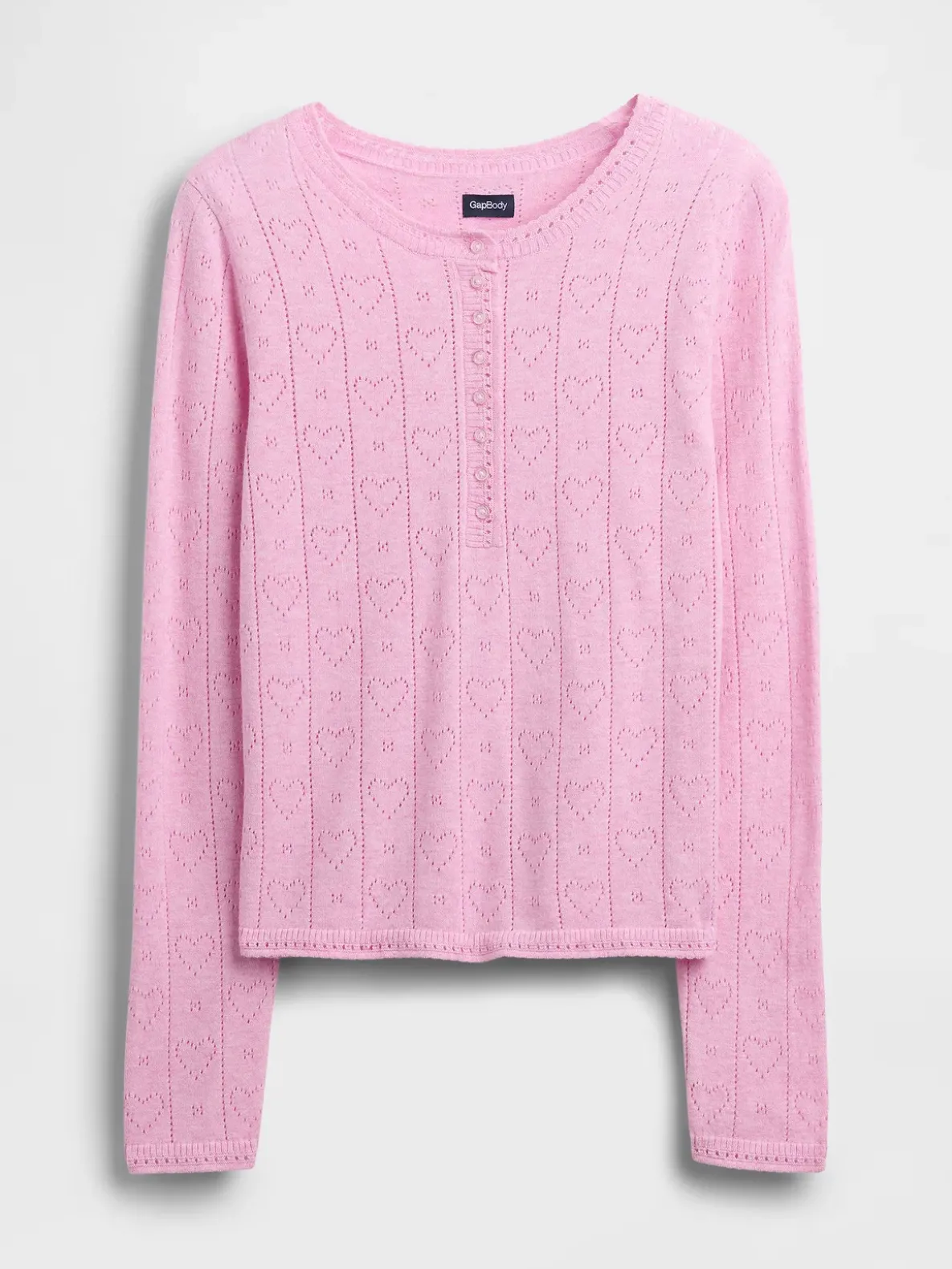 Lightweight CashSoft Pointelle Heart PJ Top