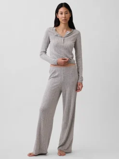 Lightweight CashSoft Pointelle Heart PJ Top