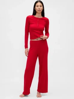 Lightweight CashSoft Pointelle Heart PJ Pants