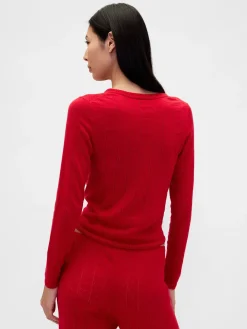 Lightweight CashSoft Pointelle Heart PJ Top
