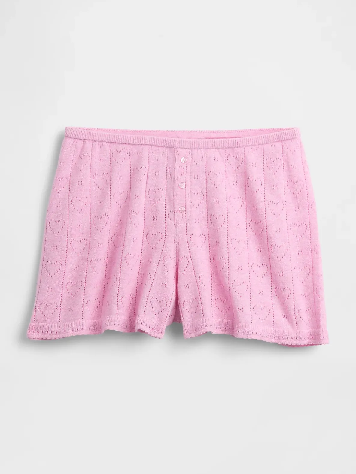 Lightweight CashSoft Pointelle Heart PJ Shorts