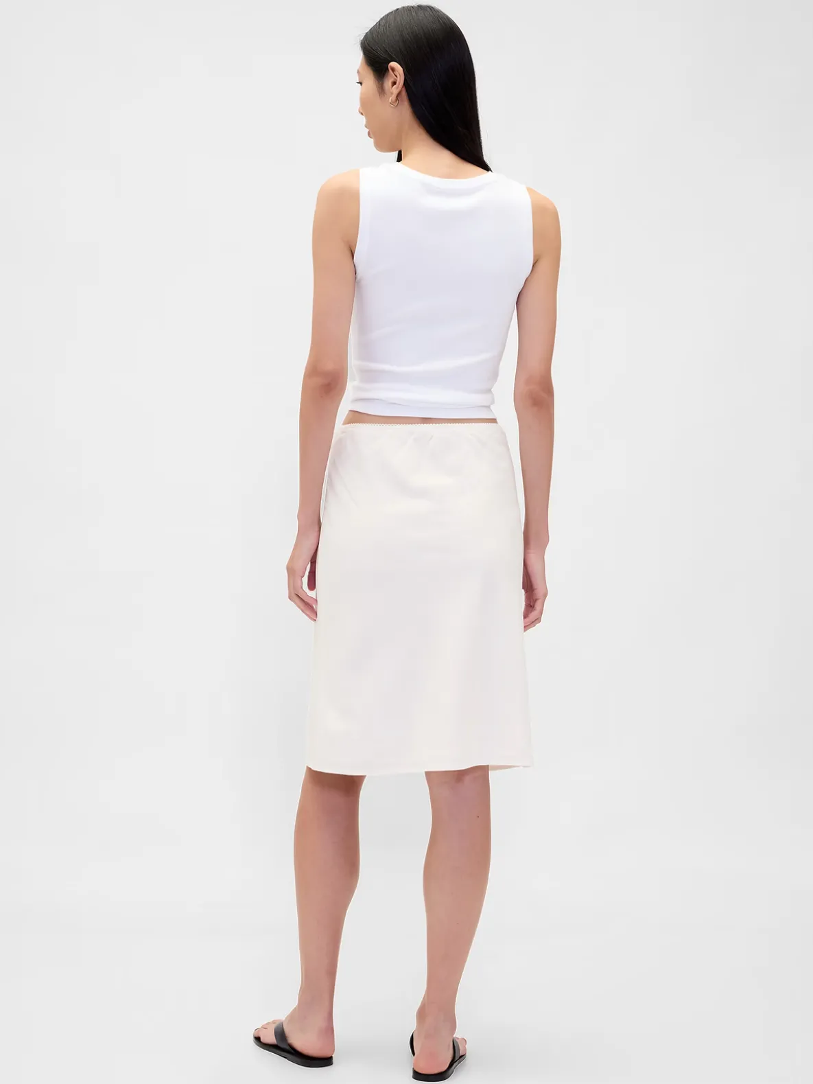 Linen-Blend Bias-Cut Skirt