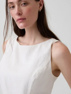 Linen-Blend Boatneck Top
