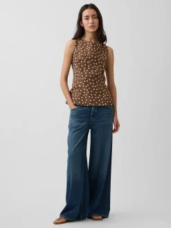 Linen-Blend Boatneck Top