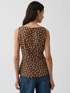 Linen-Blend Boatneck Top