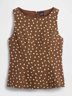 Linen-Blend Boatneck Top