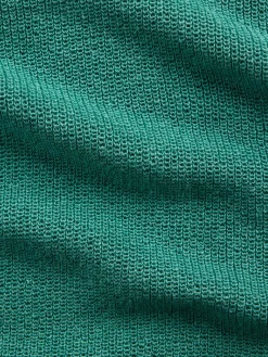 Linen-Blend Camp Polo Sweater Shirt