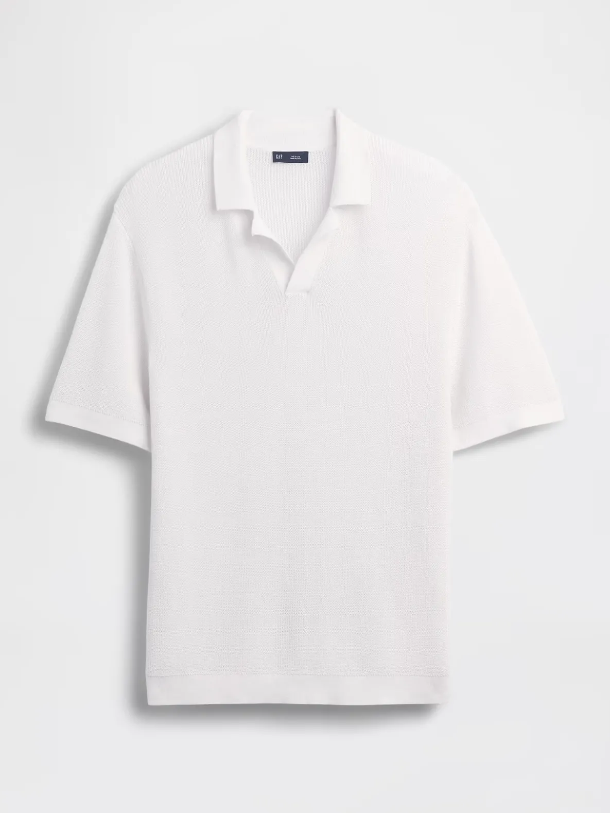 Linen-Blend Camp Polo Sweater Shirt