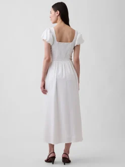 Linen-Blend Drop-Waist Maxi Dress