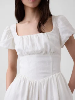 Linen-Blend Drop-Waist Maxi Dress