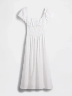Linen-Blend Drop-Waist Maxi Dress