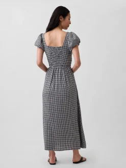 Linen-Blend Drop-Waist Maxi Dress
