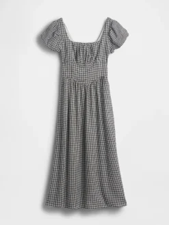 Linen-Blend Drop-Waist Maxi Dress