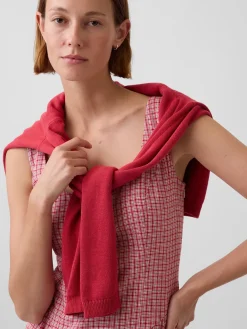 Linen-Blend Drop-Waist Mini Dress