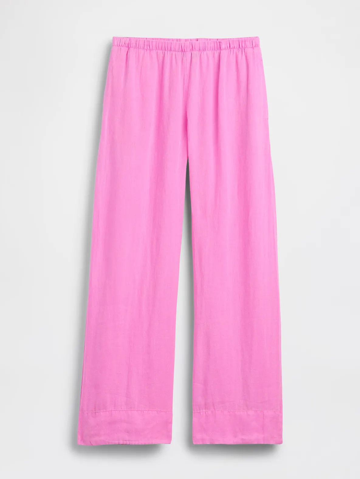 Linen-Blend Easy Wide-Leg Pants