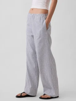 Linen-Blend Easy Wide-Leg Pants
