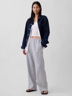 Linen-Blend Easy Wide-Leg Pants