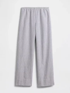 Linen-Blend Easy Wide-Leg Pants