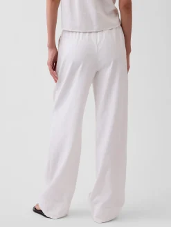 Linen-Blend Easy Wide-Leg Pants