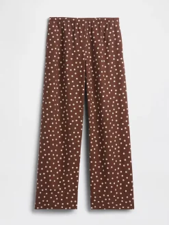 Linen-Blend Easy Wide-Leg Pants