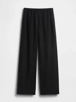 Linen-Blend Easy Wide-Leg Pants