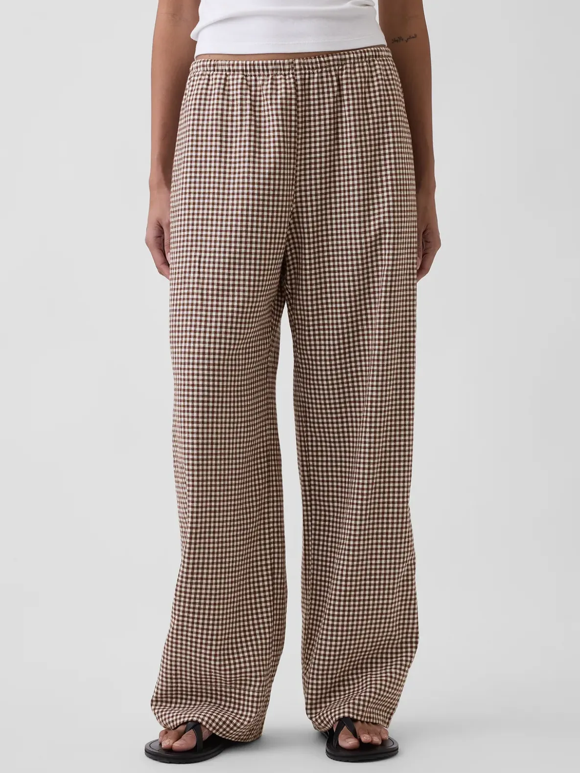 Linen-Blend Easy Wide-Leg Pants