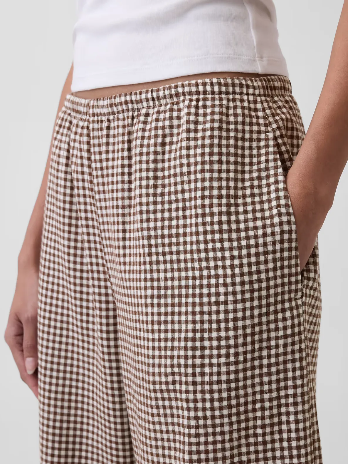 Linen-Blend Easy Wide-Leg Pants