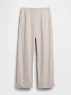 Linen-Blend Easy Wide-Leg Pants