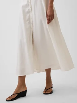 Linen-Blend Empire Waist Maxi Dress