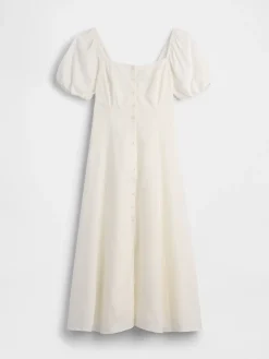 Linen-Blend Empire Waist Maxi Dress