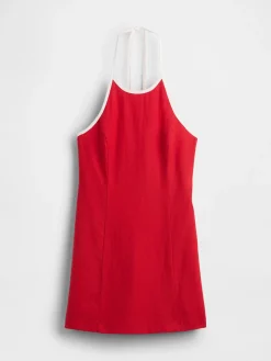 Linen-Blend Halter Mini Dress