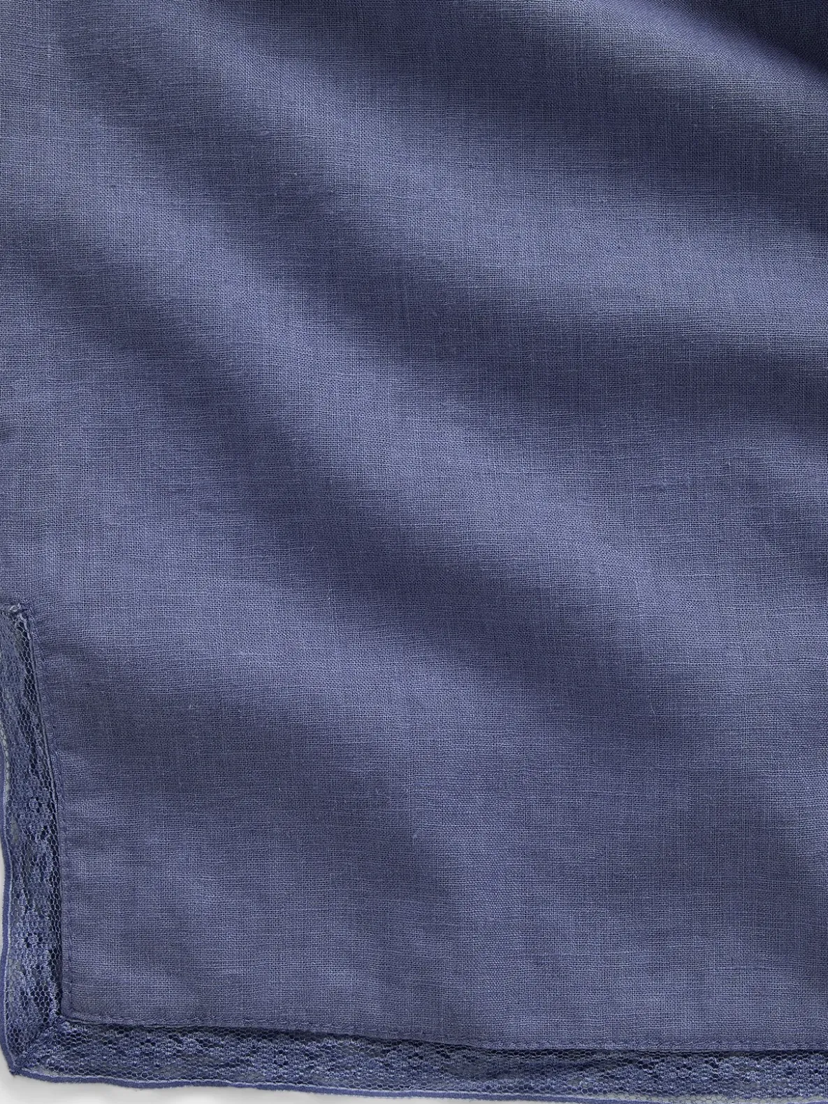 Linen-Blend Lace-Hem PJ Pants