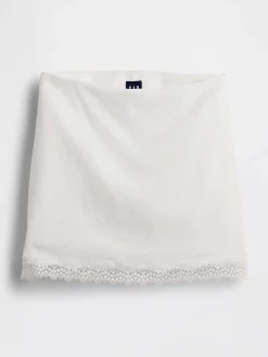 Linen-Blend Lace-Trim Mini Skort