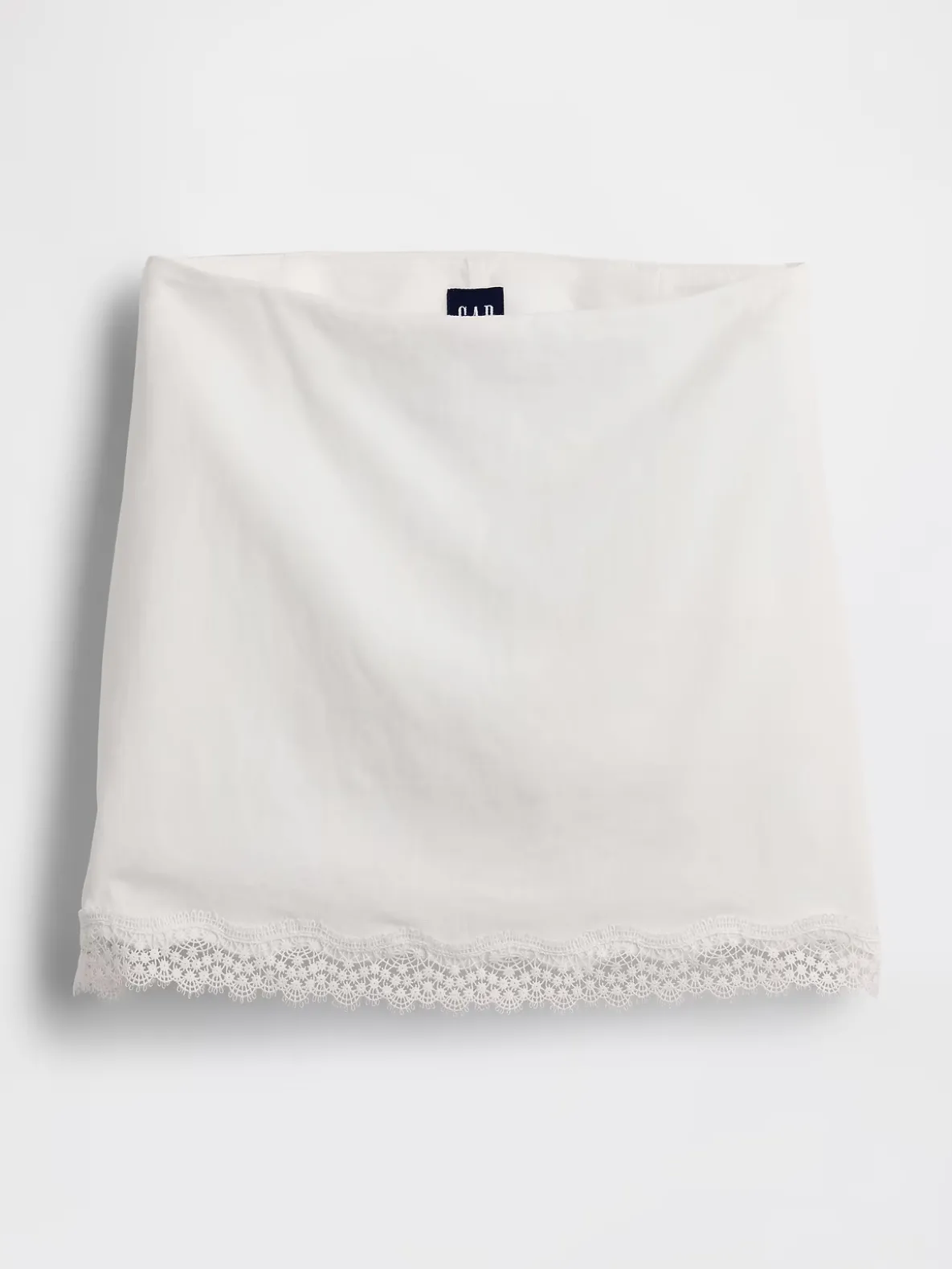 Linen-Blend Lace-Trim Mini Skort