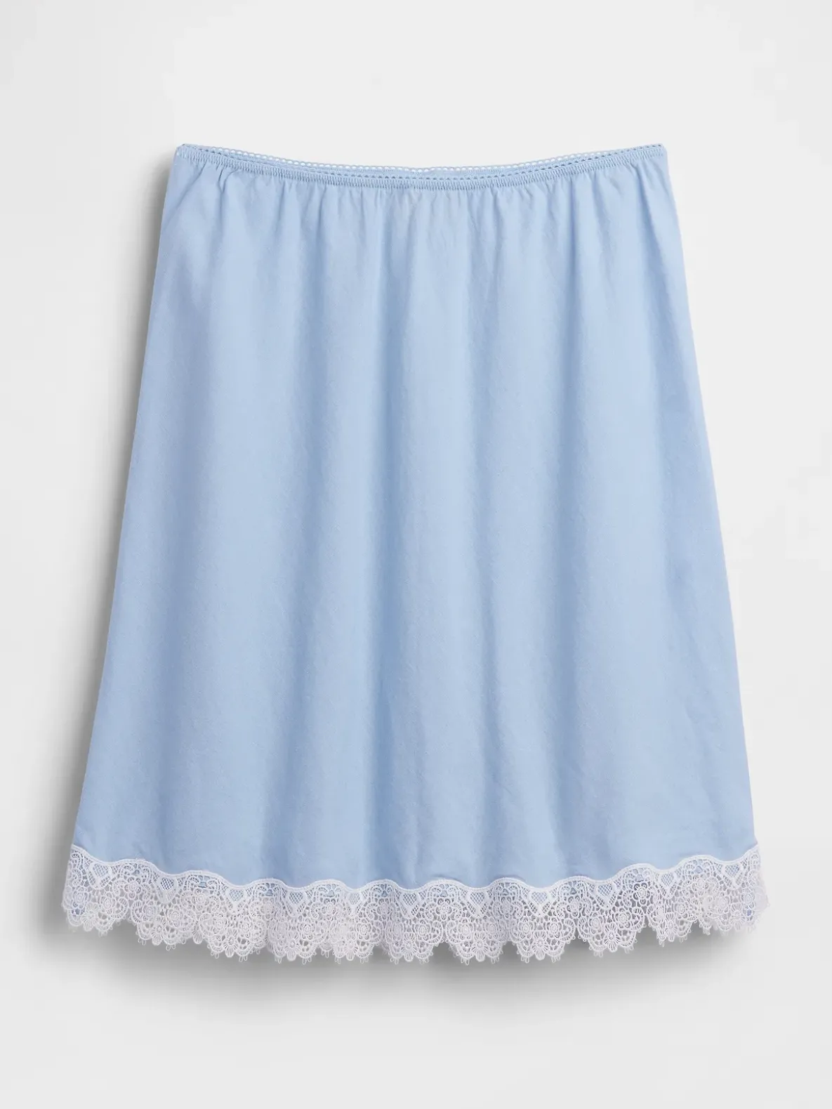 Linen-Blend Lace-Trim Skirt