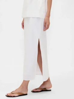 Linen-Blend Maxi Skirt