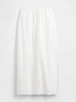 Linen-Blend Maxi Skirt