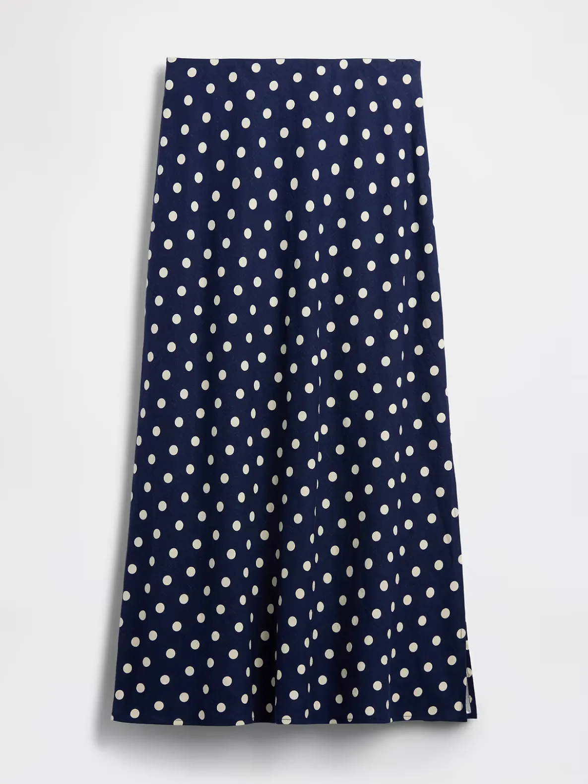 Linen-Blend Maxi Slip Skirt