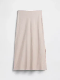 Linen-Blend Maxi Slip Skirt
