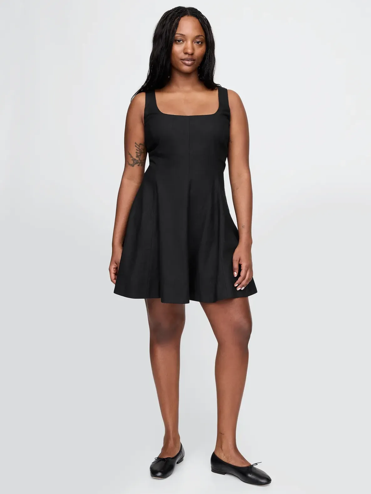 Linen-Blend Mini Dress