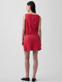 Linen-Blend Mini Skort