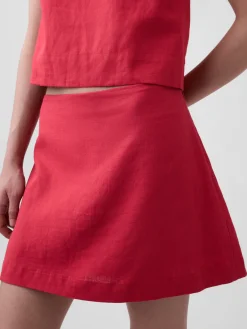 Linen-Blend Mini Skort