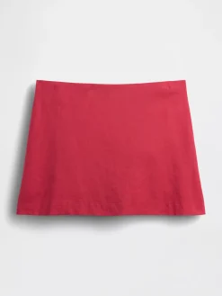 Linen-Blend Mini Skort