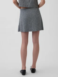Linen-Blend Mini Skort