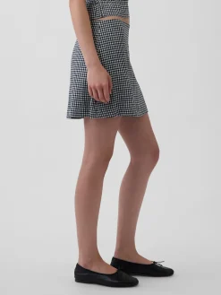 Linen-Blend Mini Skort