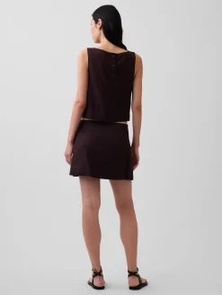 Linen-Blend Mini Skort