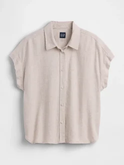 Linen-Blend Oversized Shirt
